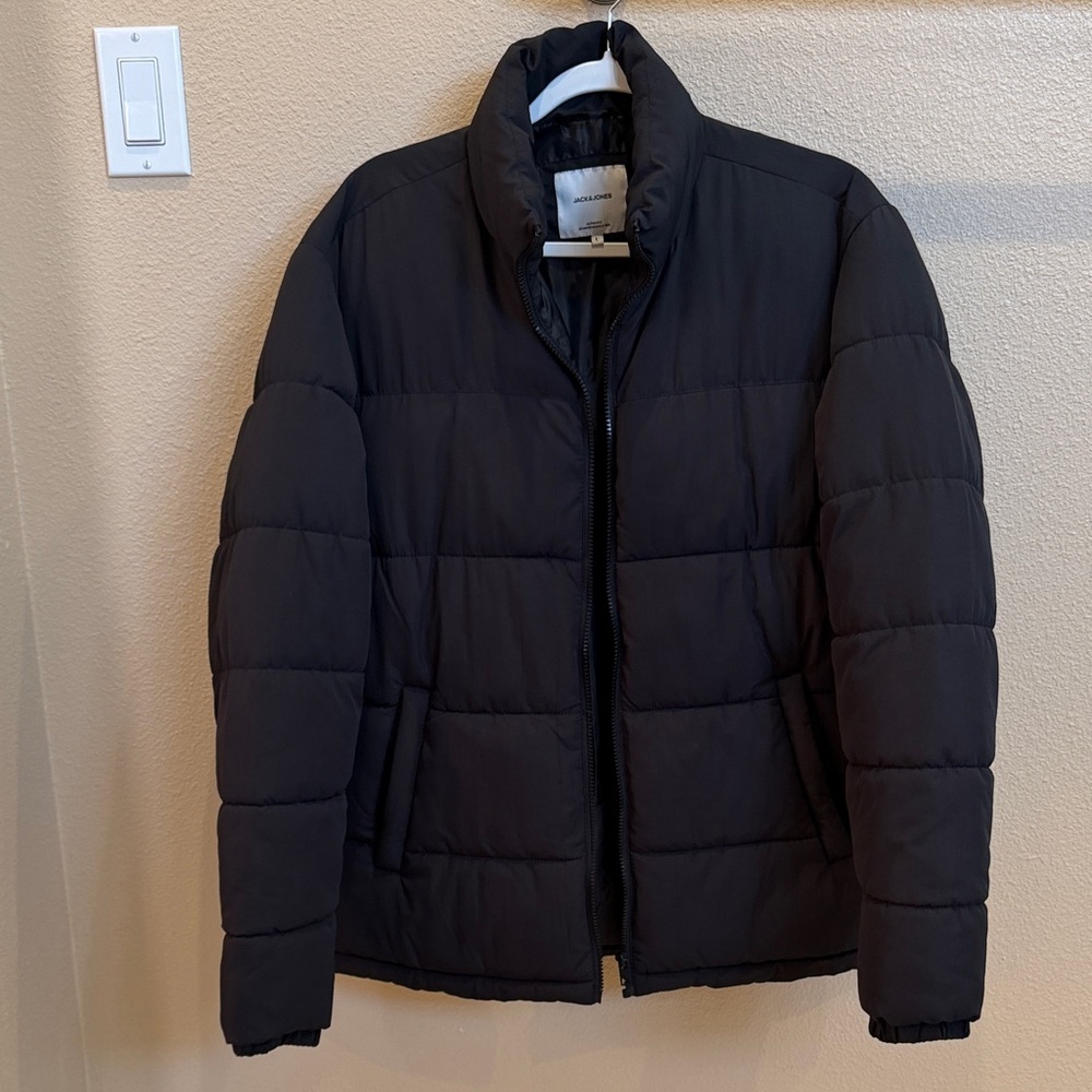 Jack & Jones Men's Black Puffer Jacket